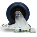 4 inches medium duty  plate  elastic casters with brake